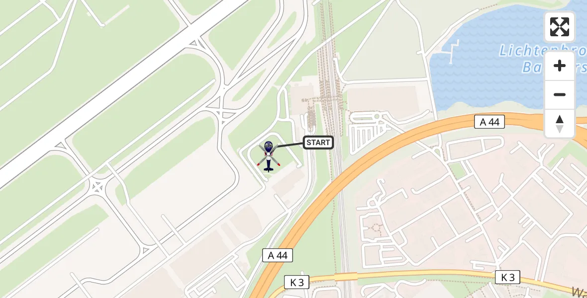 Flugroute Polizeihubschrauber Düsseldorf Flughafen - Düsseldorf Flughafen, 17 April 2026, 09:17