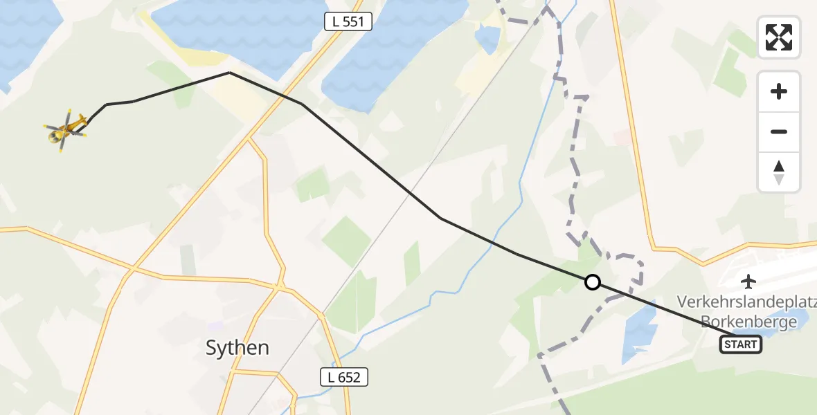 Flugroute Ambulanzhubschrauber Lüdinghausen - Haltern am See, 17 April 2026, 09:18