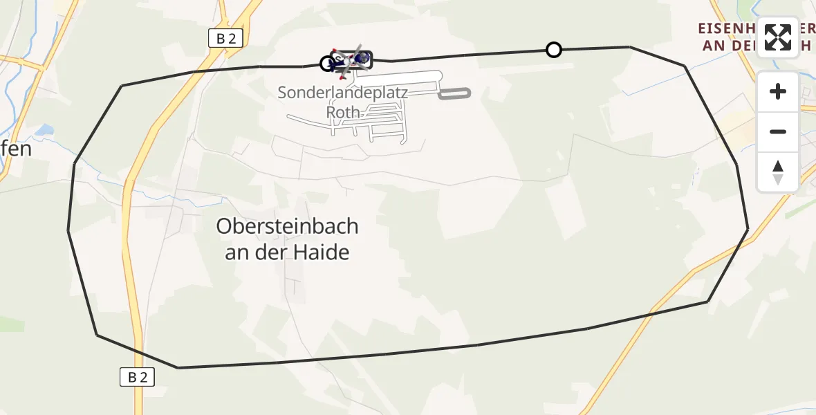 Flugroute Polizeihubschrauber Flugplatz Roth - Flugplatz Roth, 17 April 2026, 09:25