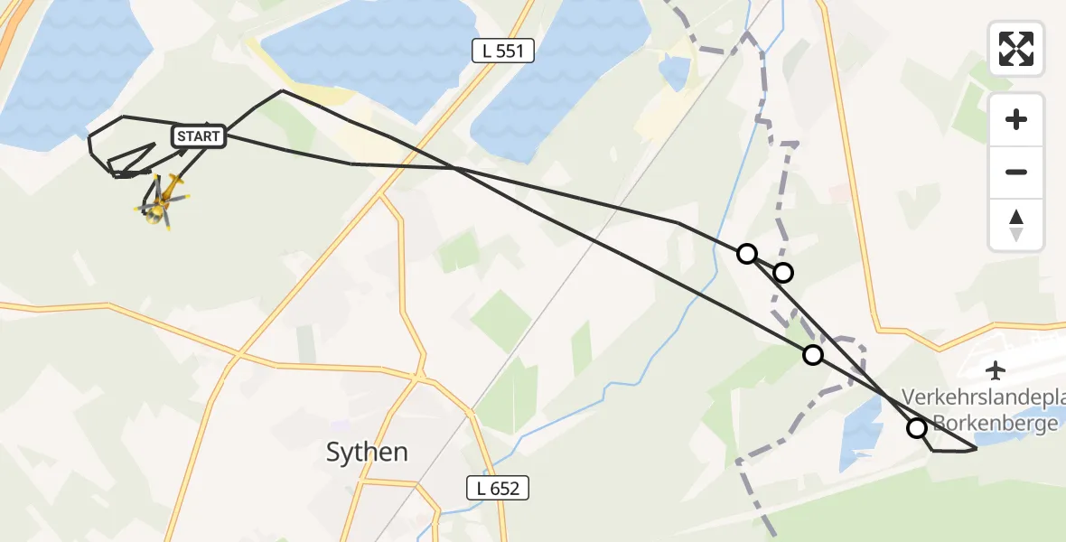 Flugroute Ambulanzhubschrauber Haltern am See - Haltern am See, 17 April 2026, 09:32