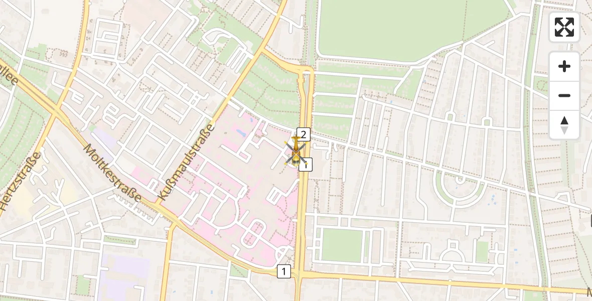 Flugroute Rettungshubschrauber Karlsruhe - Karlsruhe, 17 April 2026, 10:24