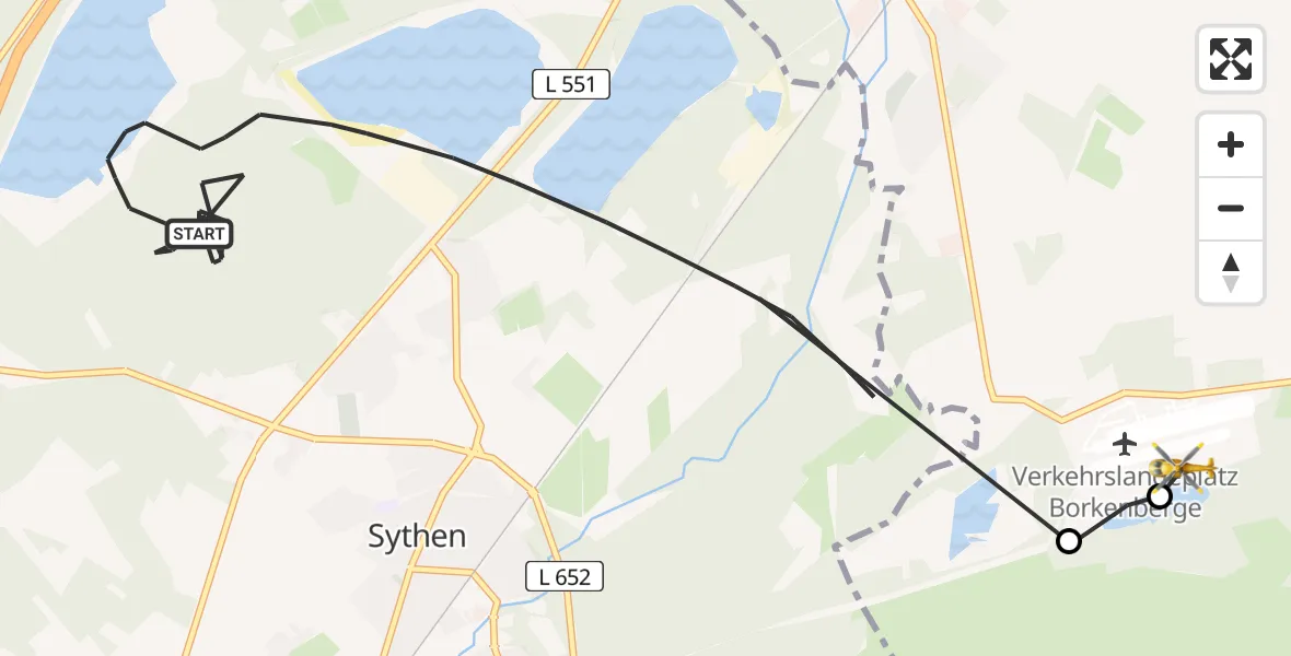 Flugroute Ambulanzhubschrauber Haltern am See - Borkenberge Flugplatz, 17 April 2026, 11:00