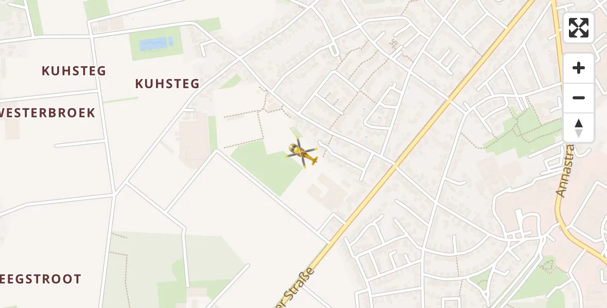 Flugroute Rettungshubschrauber Straelen - Straelen, 17 April 2026, 10:59