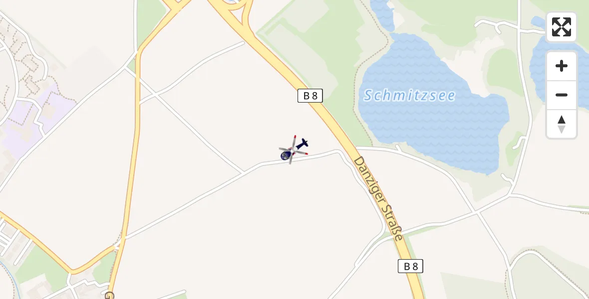 Flugroute Polizeihubschrauber Düsseldorf Flughafen - Düsseldorf Flughafen, 17 April 2026, 11:04
