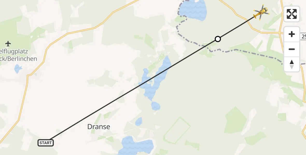 Flugroute Rettungshubschrauber Wittstock/Dosse - Lärz, 17 April 2026, 11:07