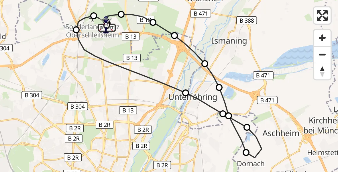 Flugroute Polizeihubschrauber Oberschleißheim - Oberschleißheim, 17 April 2026, 11:11