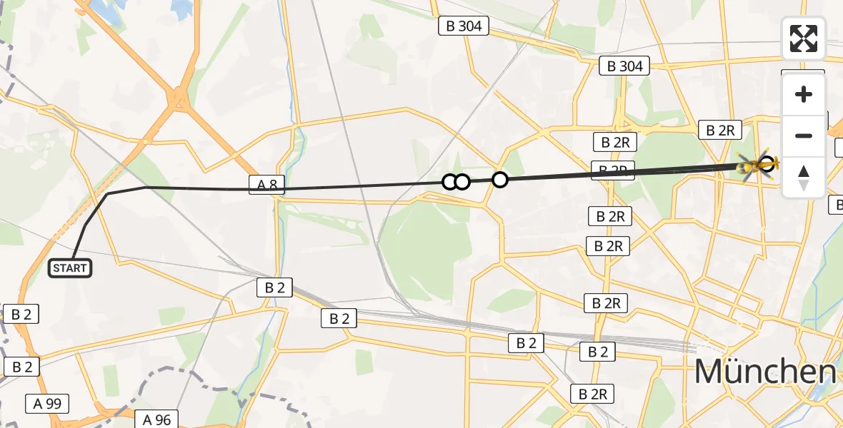 Flugroute Rettungshubschrauber München - München, 17 April 2026, 11:28