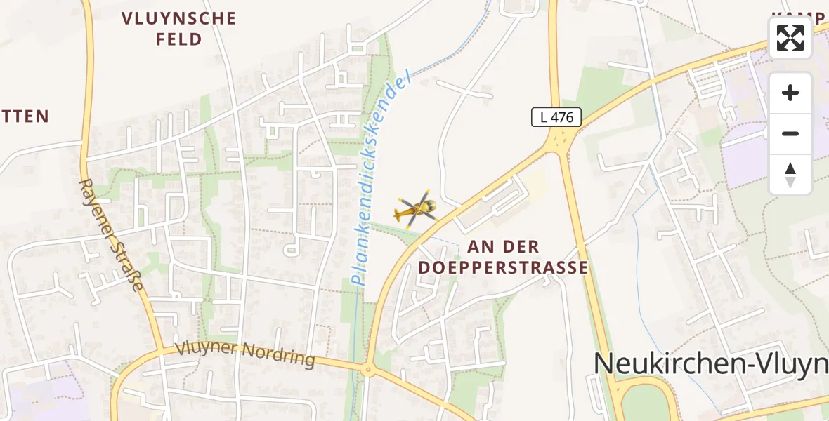 Flugroute Rettungshubschrauber Neukirchen-Vluyn - Neukirchen-Vluyn, 17 April 2026, 11:41