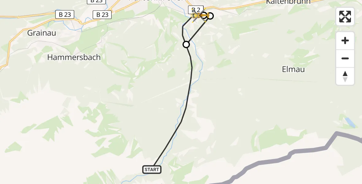 Flugroute Rettungshubschrauber Garmisch-Partenkirchen - Garmisch-Partenkirchen, 17 April 2026, 12:06