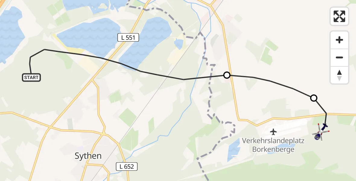 Flugroute Polizeihubschrauber Haltern am See - Lüdinghausen, 17 April 2026, 12:18