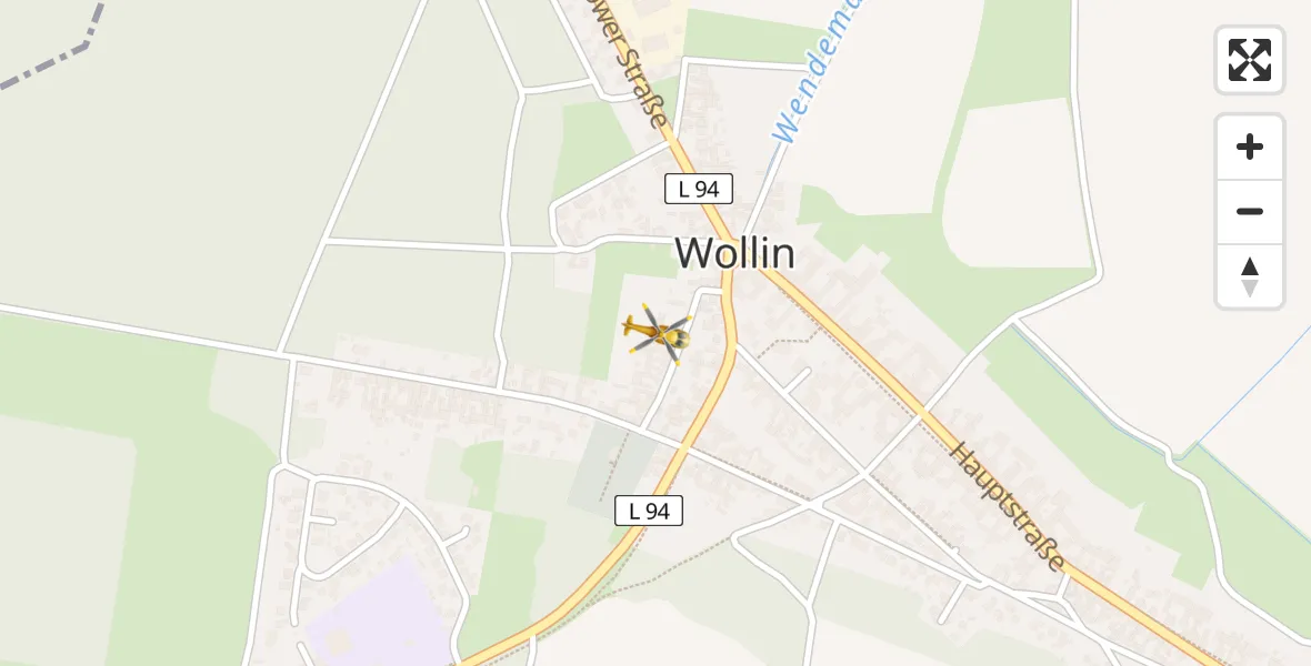 Flugroute Rettungshubschrauber Wollin - Wollin, 17 April 2026, 12:29