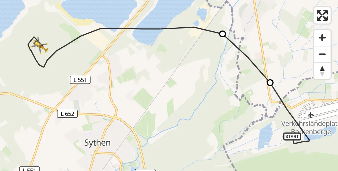 Flugroute Ambulanzhubschrauber Lüdinghausen - Haltern am See, 17 April 2026, 14:47