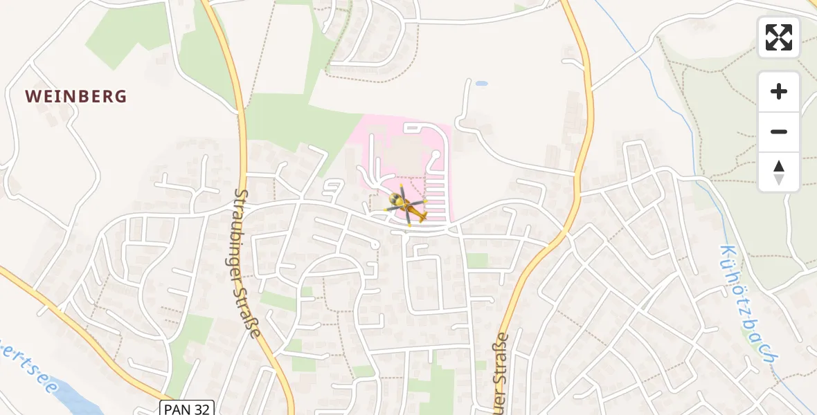 Flugroute Rettungshubschrauber Eggenfelden District Hospital - Eggenfelden District Hospital, 17 April 2026, 15:05