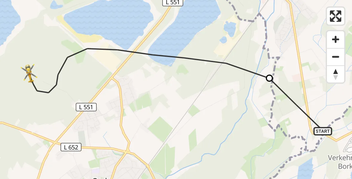 Flugroute Ambulanzhubschrauber Dülmen - Haltern am See, 17 April 2026, 15:39