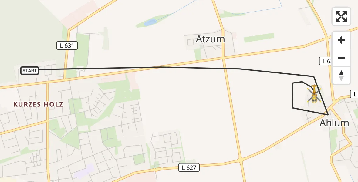 Flugroute Rettungshubschrauber Wolfenbüttel - Wolfenbüttel, 17 April 2026, 15:39