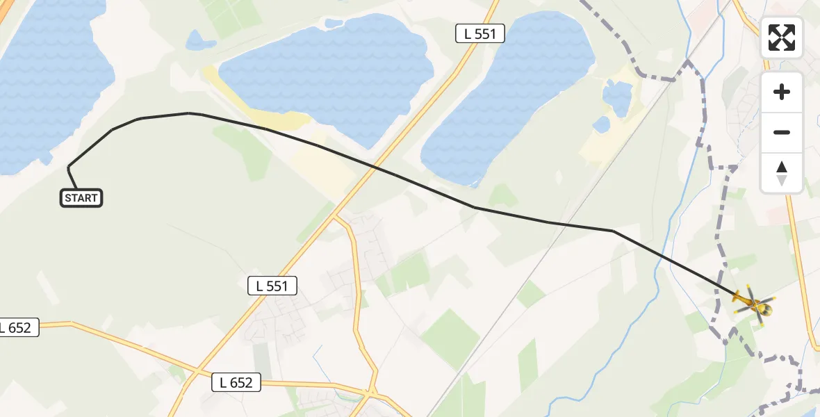 Flugroute Ambulanzhubschrauber Haltern am See - Dülmen, 17 April 2026, 15:51