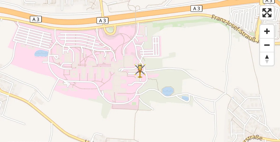 Flugroute Ambulanzhubschrauber DRF Air Rescue Station Regensburg / Regensburg University Hospital - DRF Air Rescue Station Regensburg / Regensburg University Hospital, 17 April 2026, 15:55