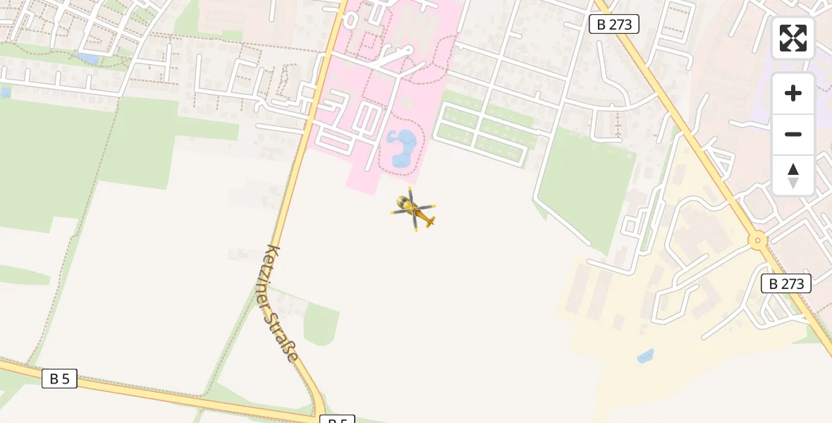 Flugroute Rettungshubschrauber Nauen - Nauen, 17 April 2026, 16:12