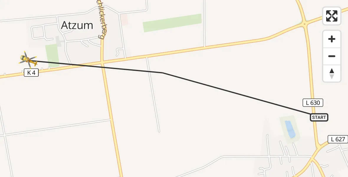Flugroute Rettungshubschrauber Wolfenbüttel - Wolfenbüttel, 17 April 2026, 16:17
