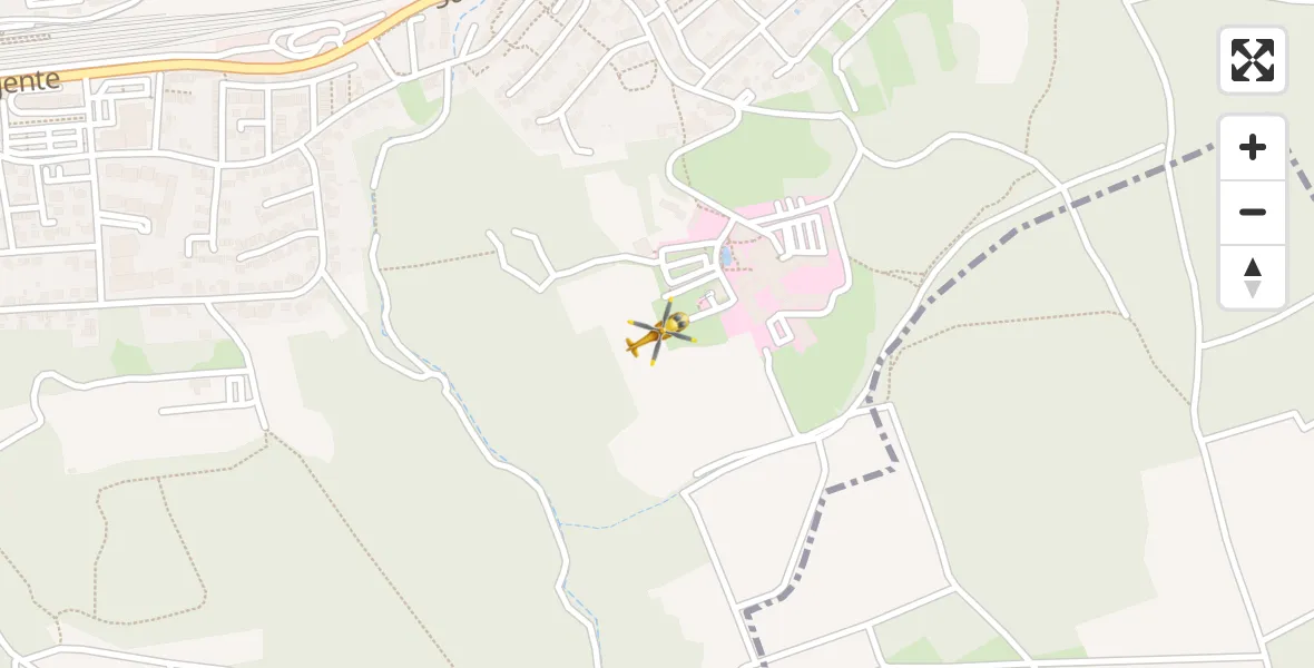 Flugroute Rettungshubschrauber Ochsenfurt Hospital - Ochsenfurt Hospital, 17 April 2026, 16:29