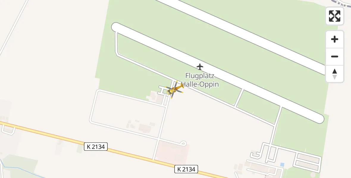 Flugroute Rettungshubschrauber Halle-Oppin Flugplatz - Halle-Oppin Flugplatz, 17 April 2026, 16:59