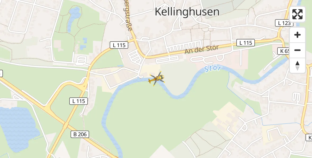 Flugroute Rettungshubschrauber Kellinghusen - Kellinghusen, 17 April 2026, 18:01