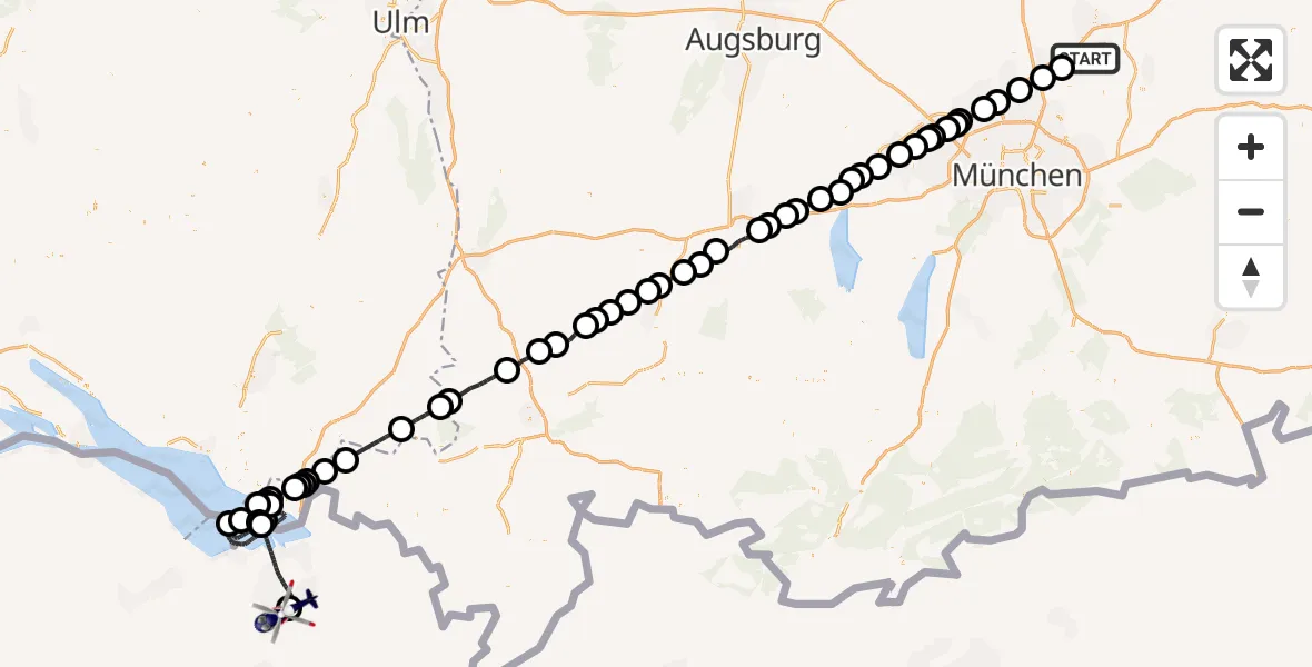 Flugroute Polizeihubschrauber Hallbergmoos - Hohenems-Dornbirn Airfield, 17 April 2026, 18:19