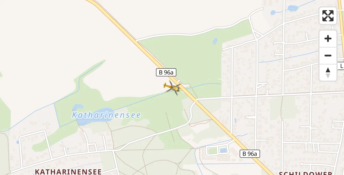 Flugroute Rettungshubschrauber Mühlenbecker Land - Mühlenbecker Land, 17 April 2026, 18:23
