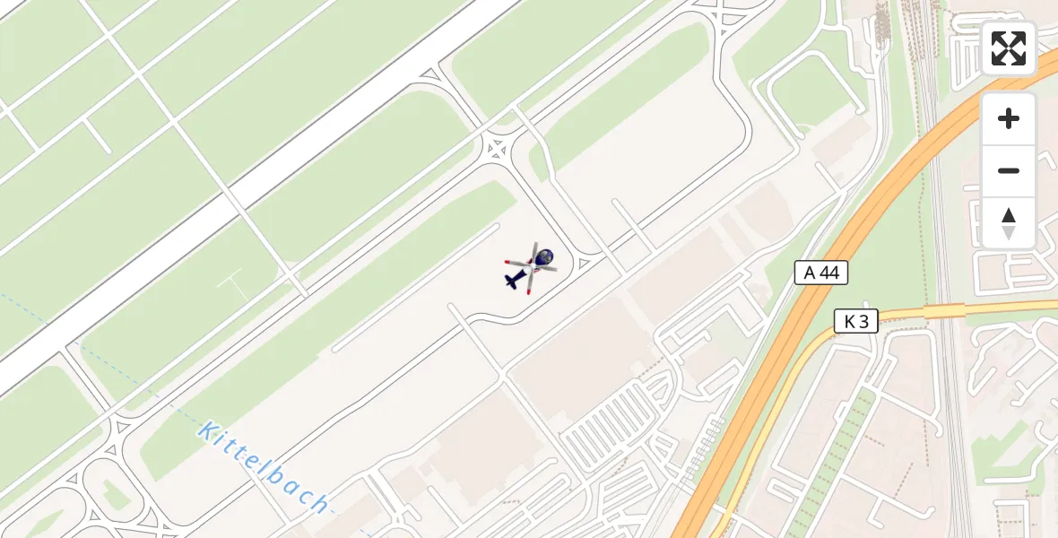 Flugroute Polizeihubschrauber Düsseldorf Flughafen - Düsseldorf Flughafen, 18 April 2026, 00:19