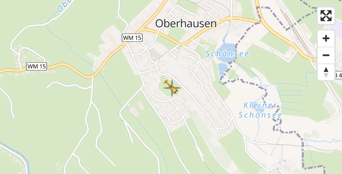 Flugroute Rettungshubschrauber Oberhausen - Oberhausen, 18 April 2026, 06:19