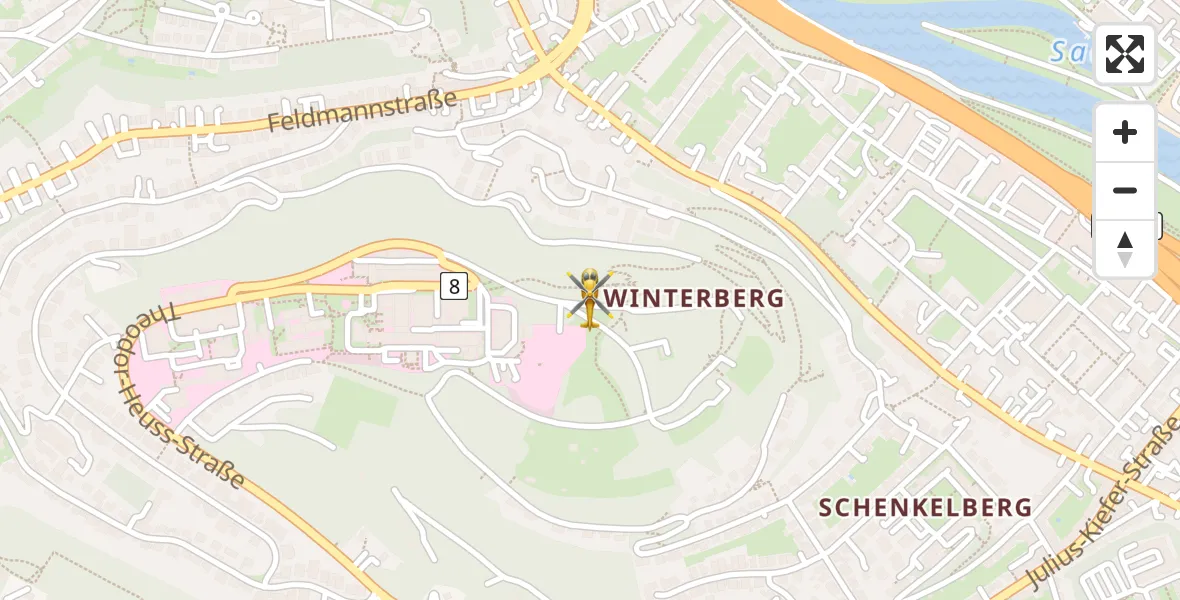 Flugroute Rettungshubschrauber Saarbrücken - Saarbrücken, 18 April 2026, 06:37