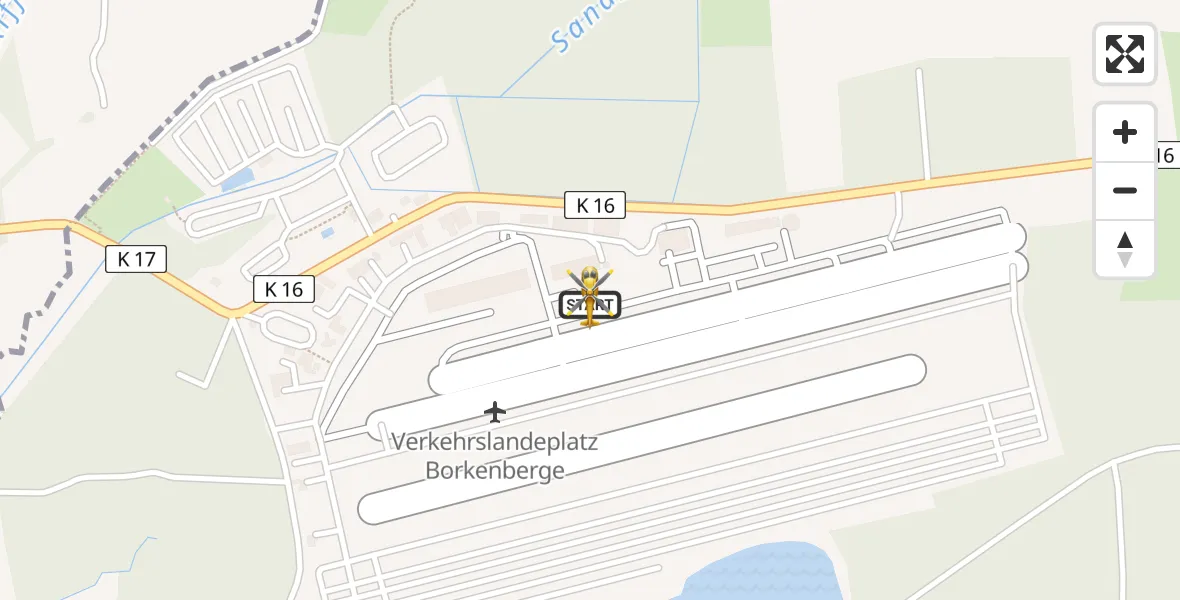 Flugroute Ambulanzhubschrauber Borkenberge Flugplatz - Borkenberge Flugplatz, 18 April 2026, 06:54