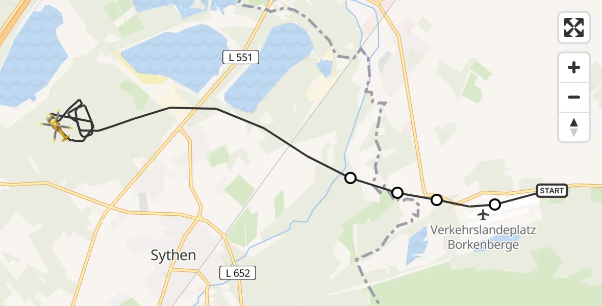 Flugroute Ambulanzhubschrauber Lüdinghausen - Haltern am See, 18 April 2026, 07:13
