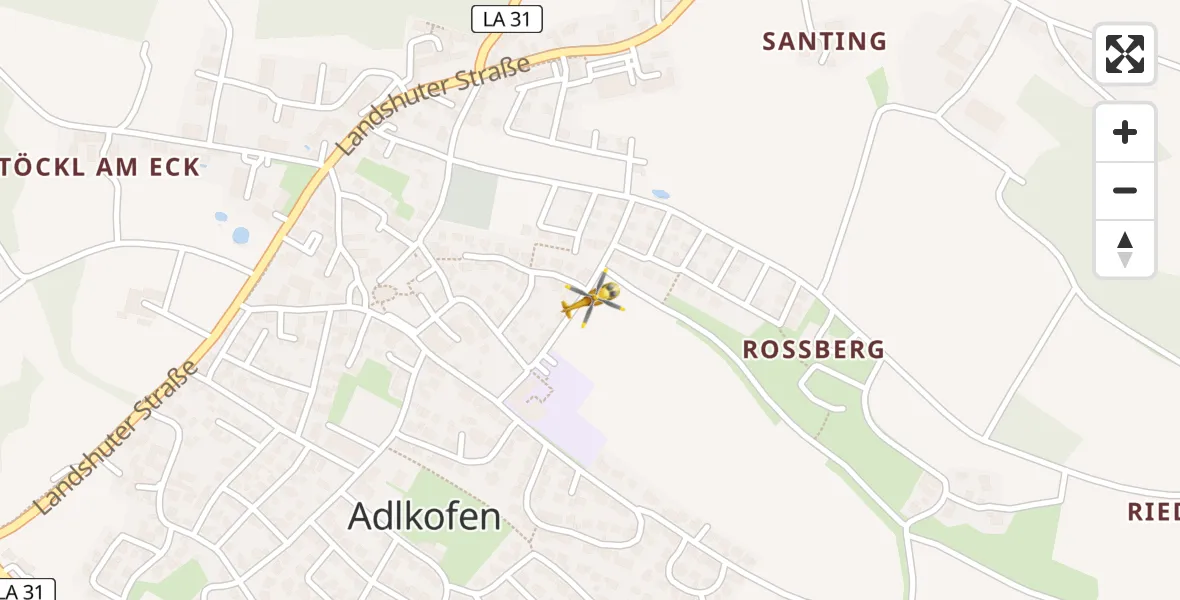 Flugroute Rettungshubschrauber Adlkofen - Adlkofen, 18 April 2026, 07:49