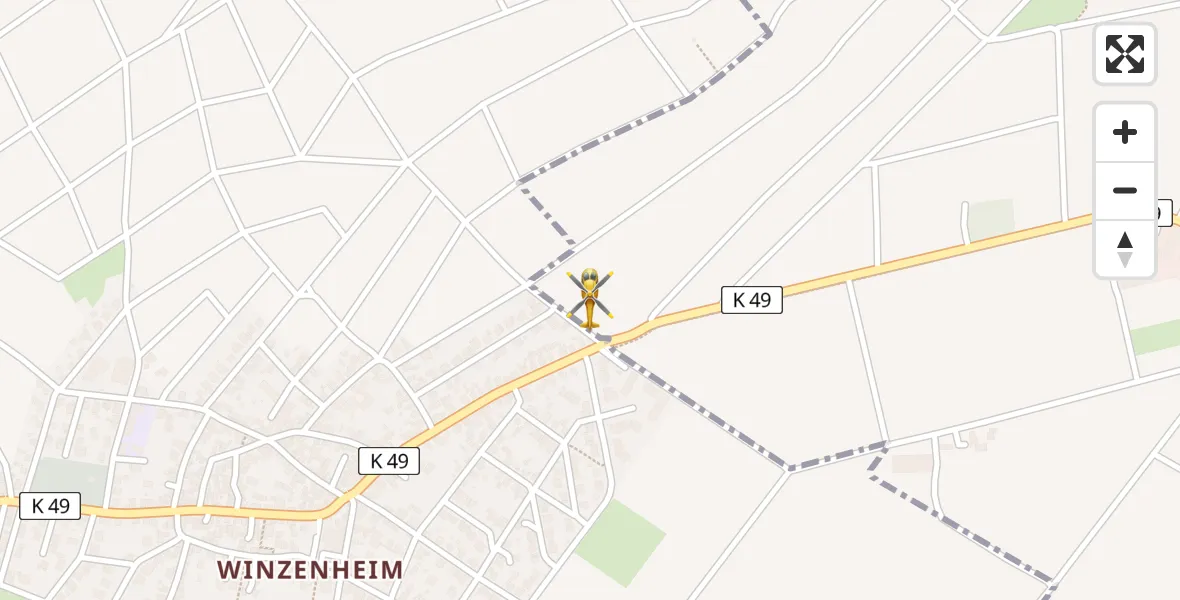Flugroute Rettungshubschrauber Bretzenheim - Bretzenheim, 18 April 2026, 07:53