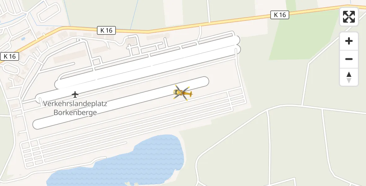Flugroute Ambulanzhubschrauber Borkenberge Flugplatz - Borkenberge Flugplatz, 18 April 2026, 08:09
