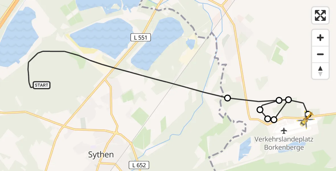 Flugroute Ambulanzhubschrauber Haltern am See - Borkenberge Flugplatz, 18 April 2026, 08:57