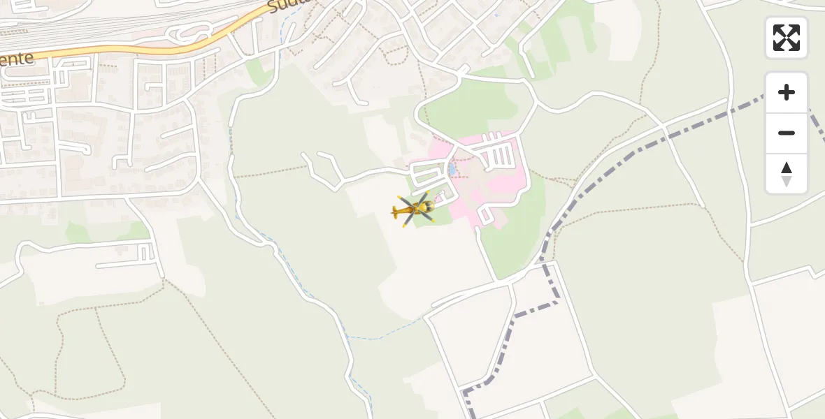 Flugroute Rettungshubschrauber Ochsenfurt Hospital - Ochsenfurt Hospital, 18 April 2026, 09:17