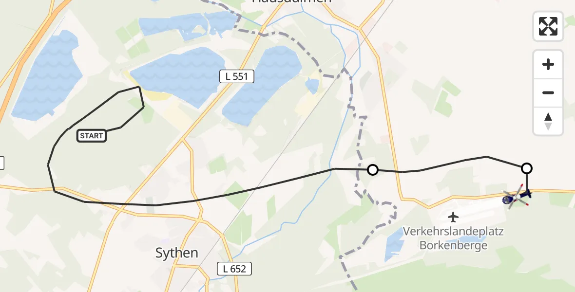Flugroute Polizeihubschrauber Haltern am See - Lüdinghausen, 18 April 2026, 09:43