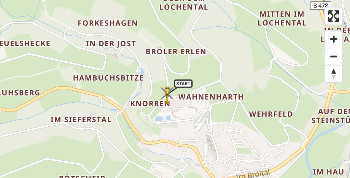 Flugroute Ambulanzhubschrauber Hennef (Sieg) - Hennef (Sieg), 18 April 2026, 10:17