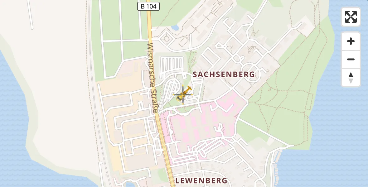 Flugroute Rettungshubschrauber Schwerin - Schwerin, 18 April 2026, 10:41