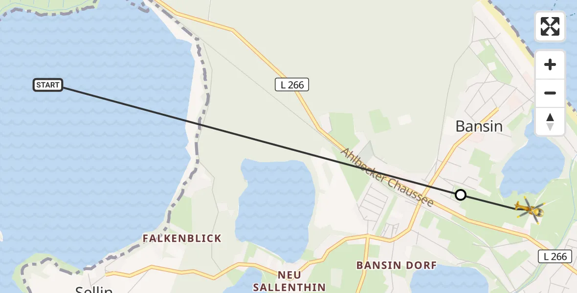 Flugroute Rettungshubschrauber Pudagla - Heringsdorf, 18 April 2026, 10:52