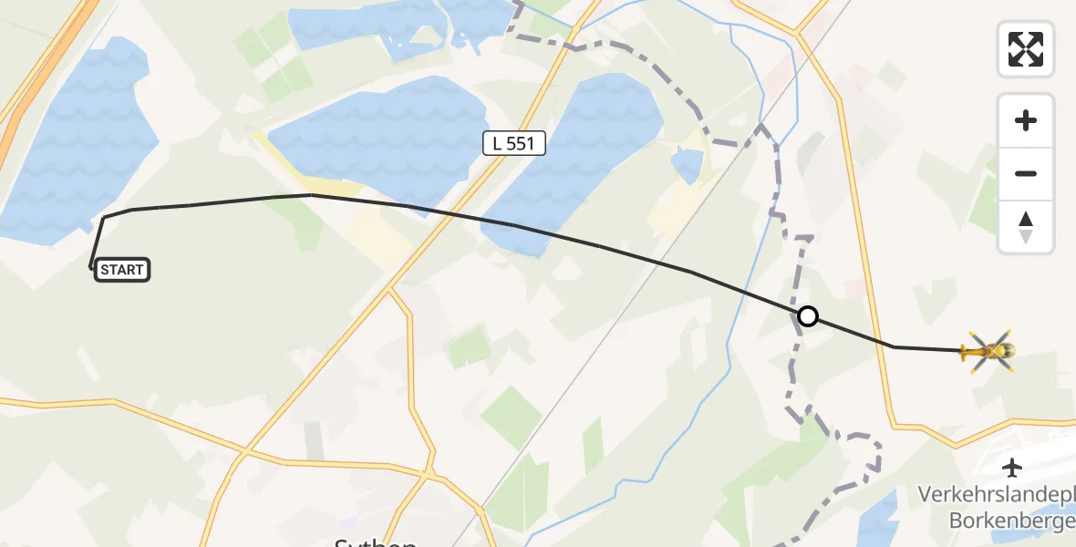 Flugroute Ambulanzhubschrauber Haltern am See - Dülmen, 18 April 2026, 10:56
