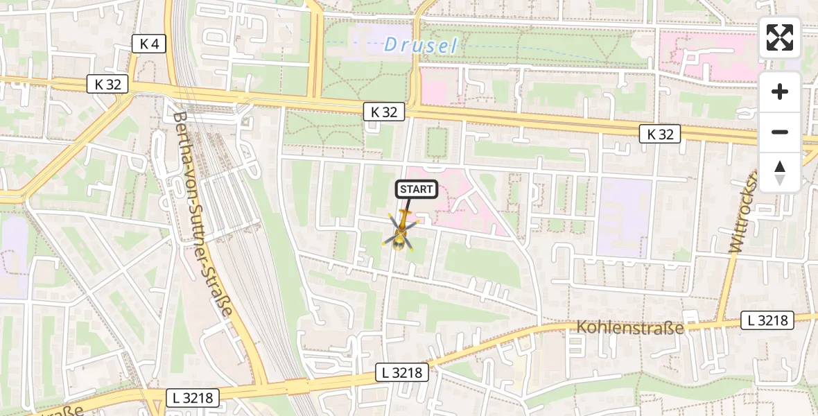 Flugroute Rettungshubschrauber Kassel - Kassel, 18 April 2026, 11:01