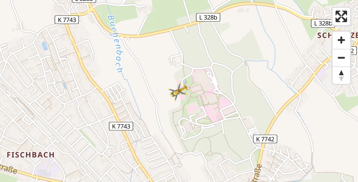 Flugroute Rettungshubschrauber Friedrichshafen Hospital - Friedrichshafen Hospital, 18 April 2026, 11:49