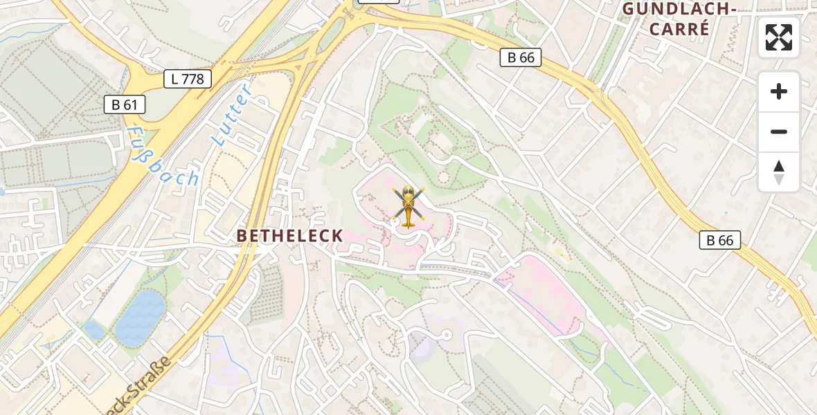 Flugroute Rettungshubschrauber Bielefeld - Bielefeld, 18 April 2026, 12:33