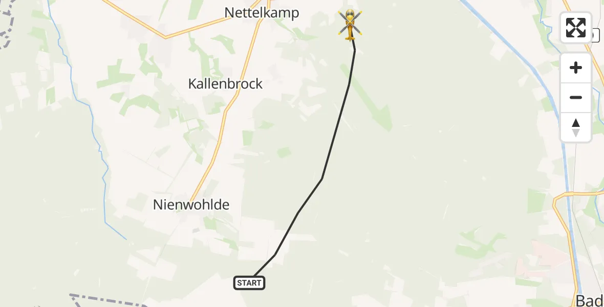 Flugroute Rettungshubschrauber Wrestedt - Wrestedt, 18 April 2026, 13:28
