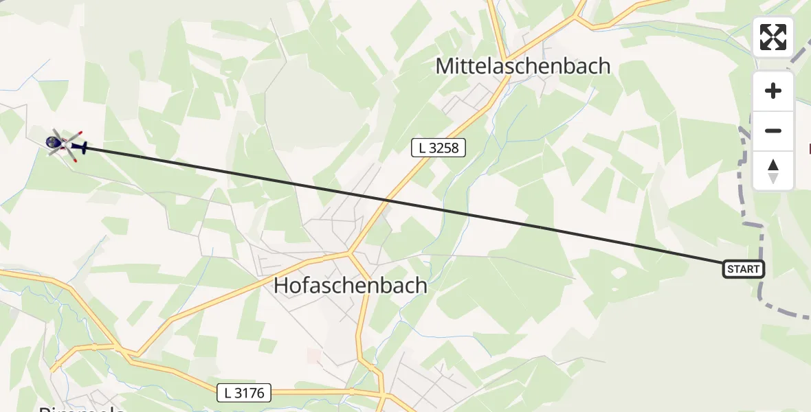 Flugroute Polizeihubschrauber Nüsttal - Nüsttal, 18 April 2026, 13:39