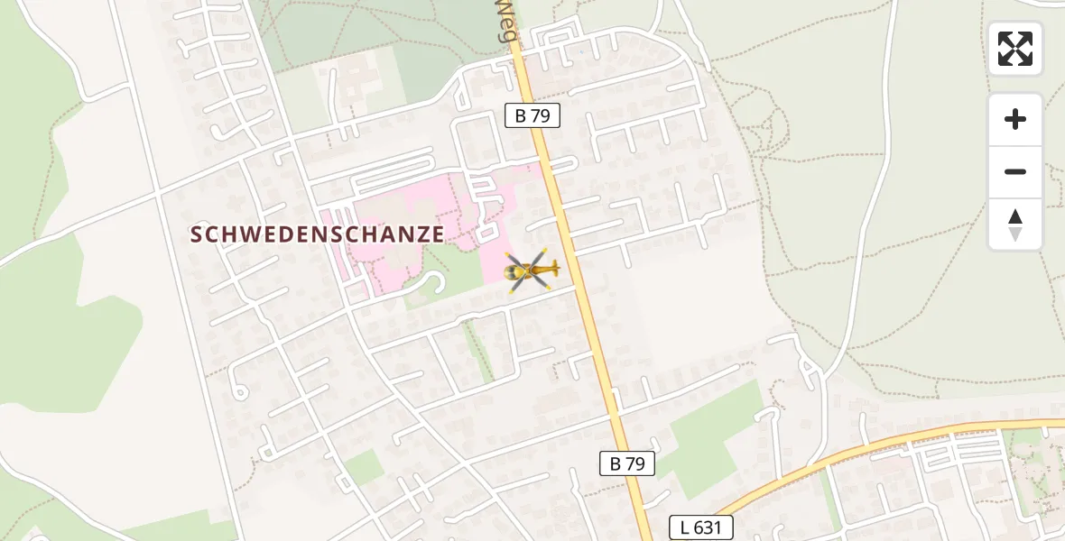 Flugroute Rettungshubschrauber Wolfenbüttel Municipal Hospital Heliport (Christoph 30) - Wolfenbüttel Municipal Hospital Heliport (Christoph 30), 18 April 2026, 13:57