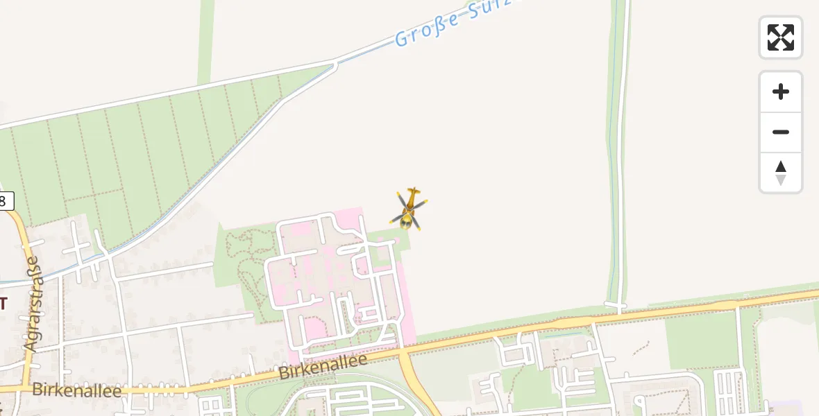 Flugroute Rettungshubschrauber Magdeburg Hospital - Magdeburg Hospital, 18 April 2026, 14:00